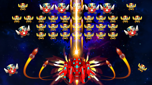 Screenshot 7 for Galaxy Attack Chicken Shooter MOD APK 20.1 (Unlimited Gold) Android