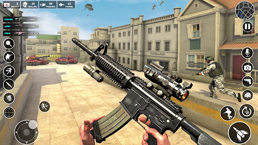 Screenshot 1 for Anti-Terrorist Shooting Game MOD APK 4.8 (God Mode Dumb Enemy) Android