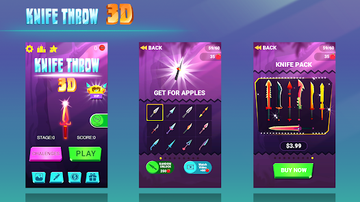 Knife Throw 3D MOD APK 2.32 (Unlimited Gold Spin) Android screenshot