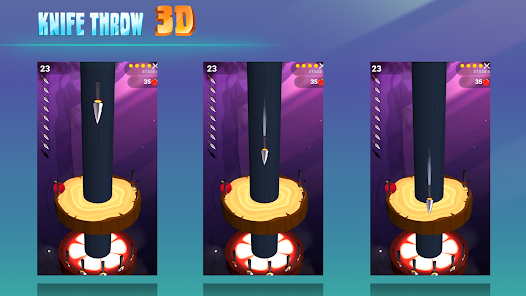 Knife Throw 3D MOD APK 2.32 (Unlimited Gold Spin) Android screenshot