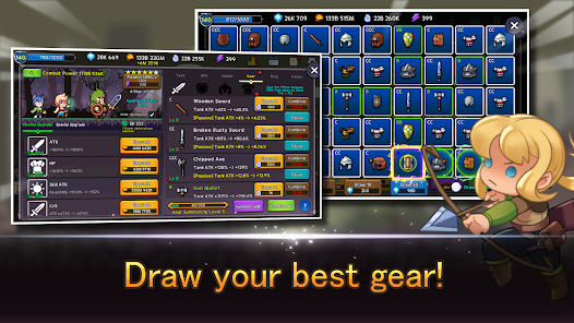 Screenshot 1 for Idle Tank DPS and Healer MOD APK 1.719 (God Mode) Android