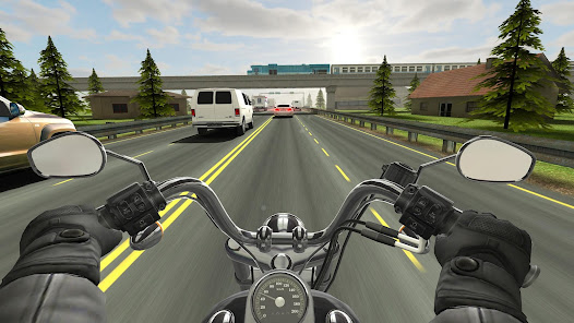Screenshot 1 for Traffic Rider MOD APK 1.99b (Unlimited Money Menu) Android