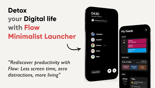 Screenshot 1 for Flow Productivity Launcher MOD APK 18.7 (Premium Unlocked) Android