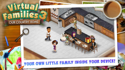 Screenshot 1 for Virtual Families 3 MOD APK 2.1.24 (Unlimited Coin Food) Android