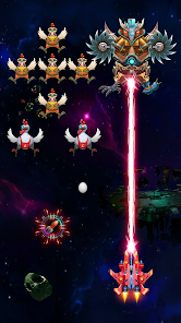 Screenshot 5 for Galaxy Attack Chicken Shooter MOD APK 20.1 (Unlimited Gold) Android