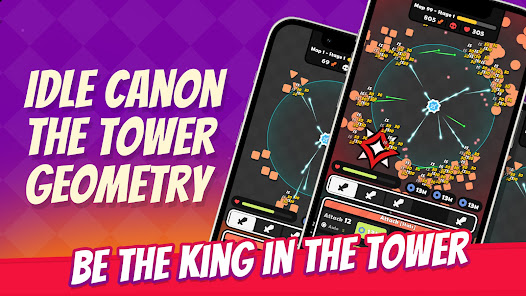Screenshot 5 for Idle Cannon Tower TD Geometry MOD APK 1.0.162 (Unlimited Everythings) Android