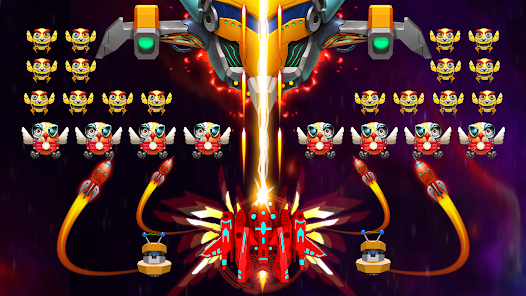Screenshot 8 for Galaxy Attack Chicken Shooter MOD APK 20.1 (Unlimited Gold) Android