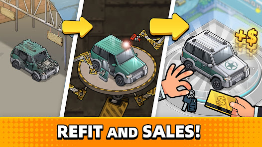 Screenshot 1 for Used Car Tycoon Game MOD APK 23.7.6 (Unlimited Money VIP) Android