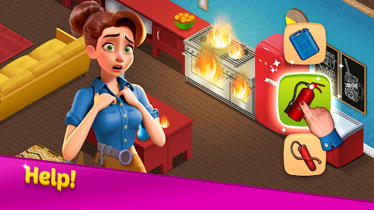 Screenshot 1 for Mansion Cafe Match Love Story MOD APK v4.12 (Unlimited Money) Android