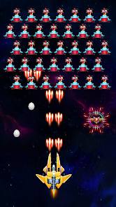 Screenshot 3 for Galaxy Attack Chicken Shooter MOD APK 20.1 (Unlimited Gold) Android