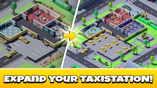 Screenshot 1 for Idle Taxi Tycoon MOD APK 1.22.0 (Unlimited Money) Android