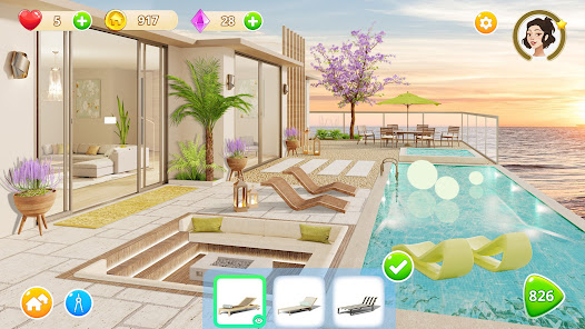 Screenshot 2 for Homematch Home Design Game MOD APK 1.77.3 (Unlimited Money Lives) Android