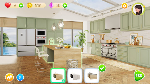 Screenshot 1 for Homematch Home Design Game MOD APK 1.77.3 (Unlimited Money Lives) Android