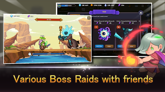 Screenshot 2 for Idle Tank DPS and Healer MOD APK 1.719 (God Mode) Android