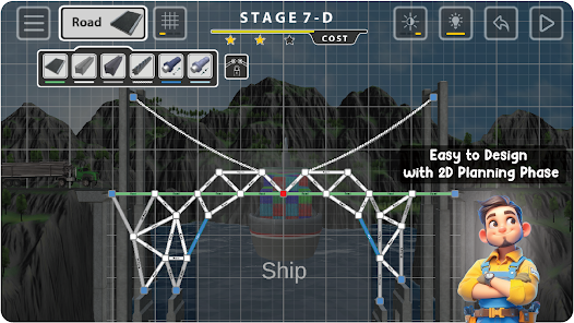 Screenshot 2 for Bridgezz Bridge Builder MOD APK 3.5.8 (Free Rewards) Android
